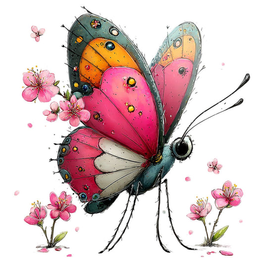 Whimsical Summer Butterfly Fabric Panel 4