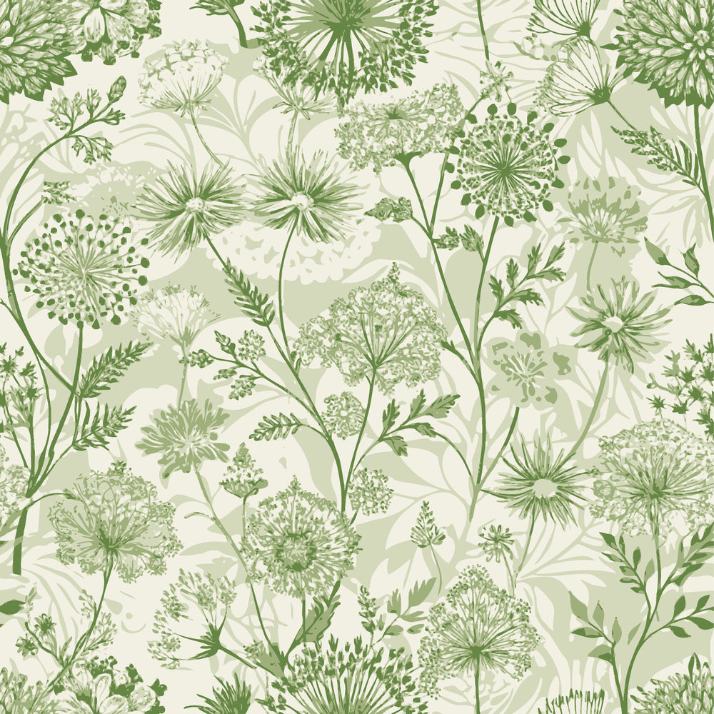 Daily Deal: Art Nouveau Queen Anne Flowers Pattern 2 Quilting Cotton Fabric - 45" x 1 Yard"