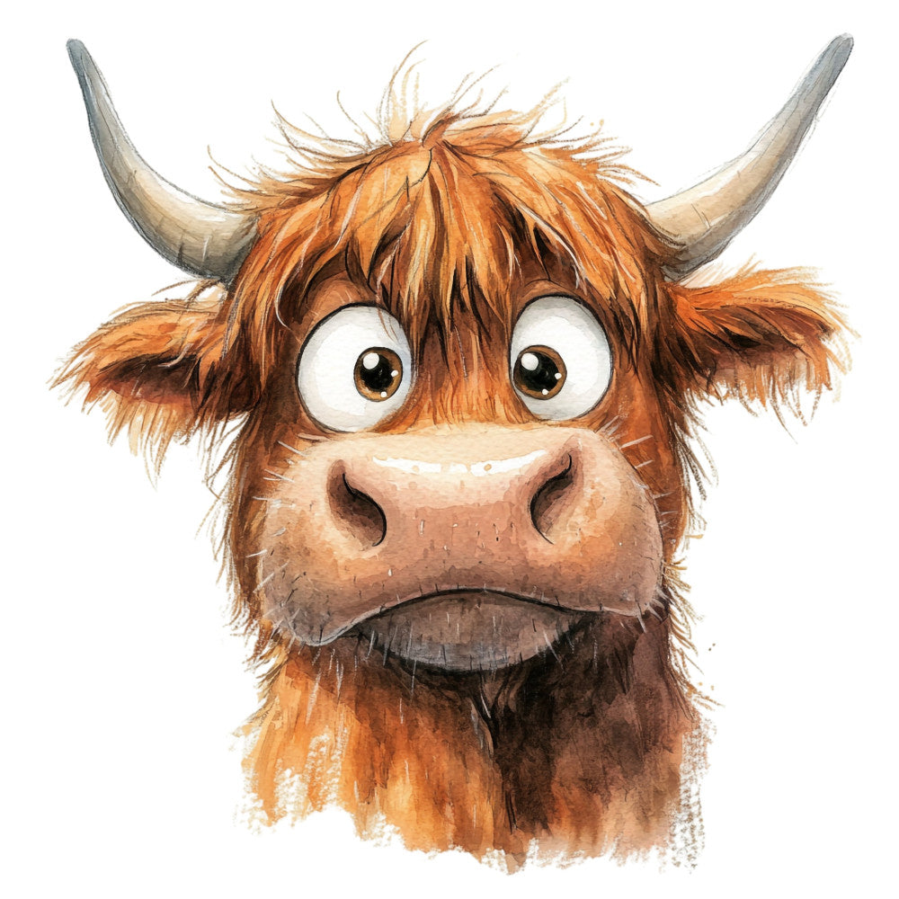 Adorable Highland Cow Fabric Panel 10