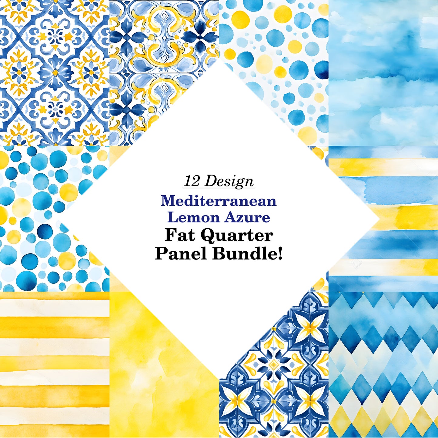 Mediterranean Lemon Azure Fat Quarter Bundle