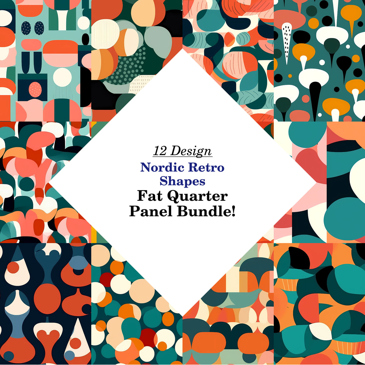 Nordic Retro Shapes Fat Quarter Bundle