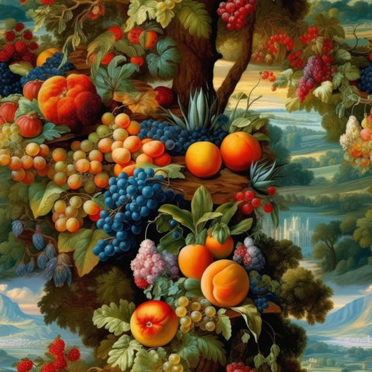 Daily Deal: Fruits from Heaven Pattern 3 Quilting Cotton Fabric - 45" x 1 Yard"