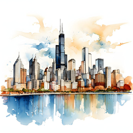 Pen and Ink Chicago Fabric Panel 8