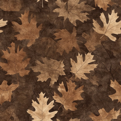 brown, tan, beige, oak leaves, autumn leaves, camouflage, hunting camo, realistic leaves, leaf pattern, fall foliage, natural camouflage, woodland camo, quilting cotton, fabric panel, earth tones, seasonal leaves, hunting theme, outdoor pattern, nature design, camouflage print