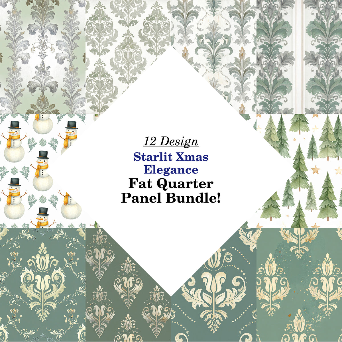 Starlit Xmas Elegance Fat Quarter Bundle