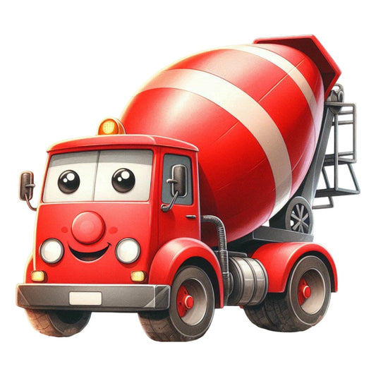 Cute Construction Characters Fabric Panel 24