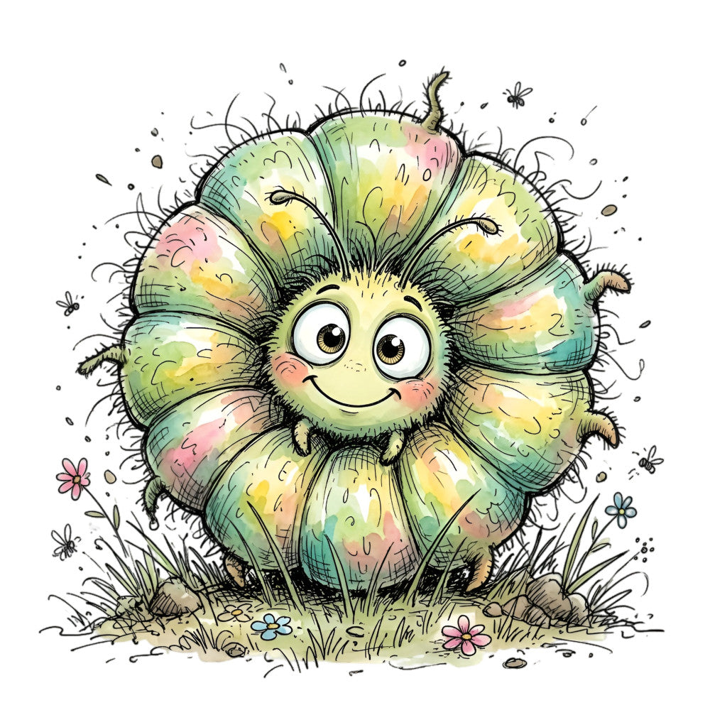 Summer Whimsical Caterpillar Fabric Panel 8