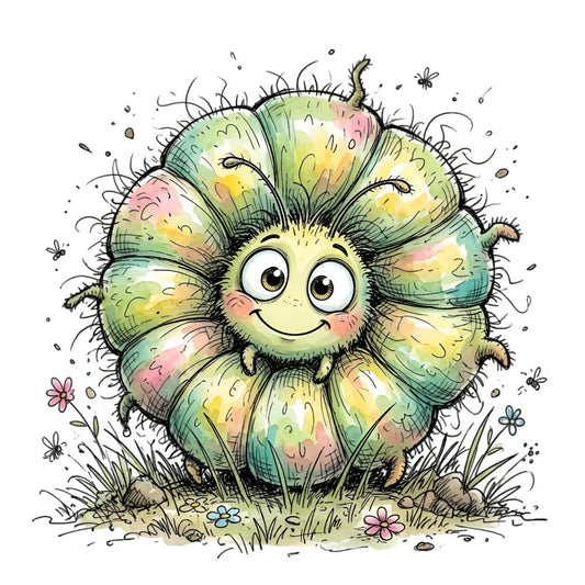 Summer Whimsical Caterpillar Fabric Panel 8