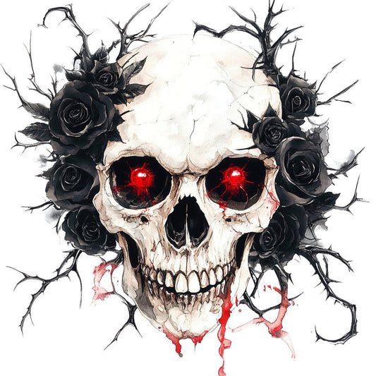 Red Eyed Skull Fabric Panel 34