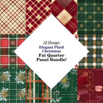 Elegant Plaid Christmas Fat Quarter Bundle