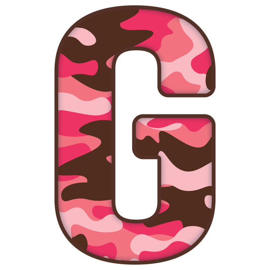 Pink Camo Alphabet Fabric Panel 35