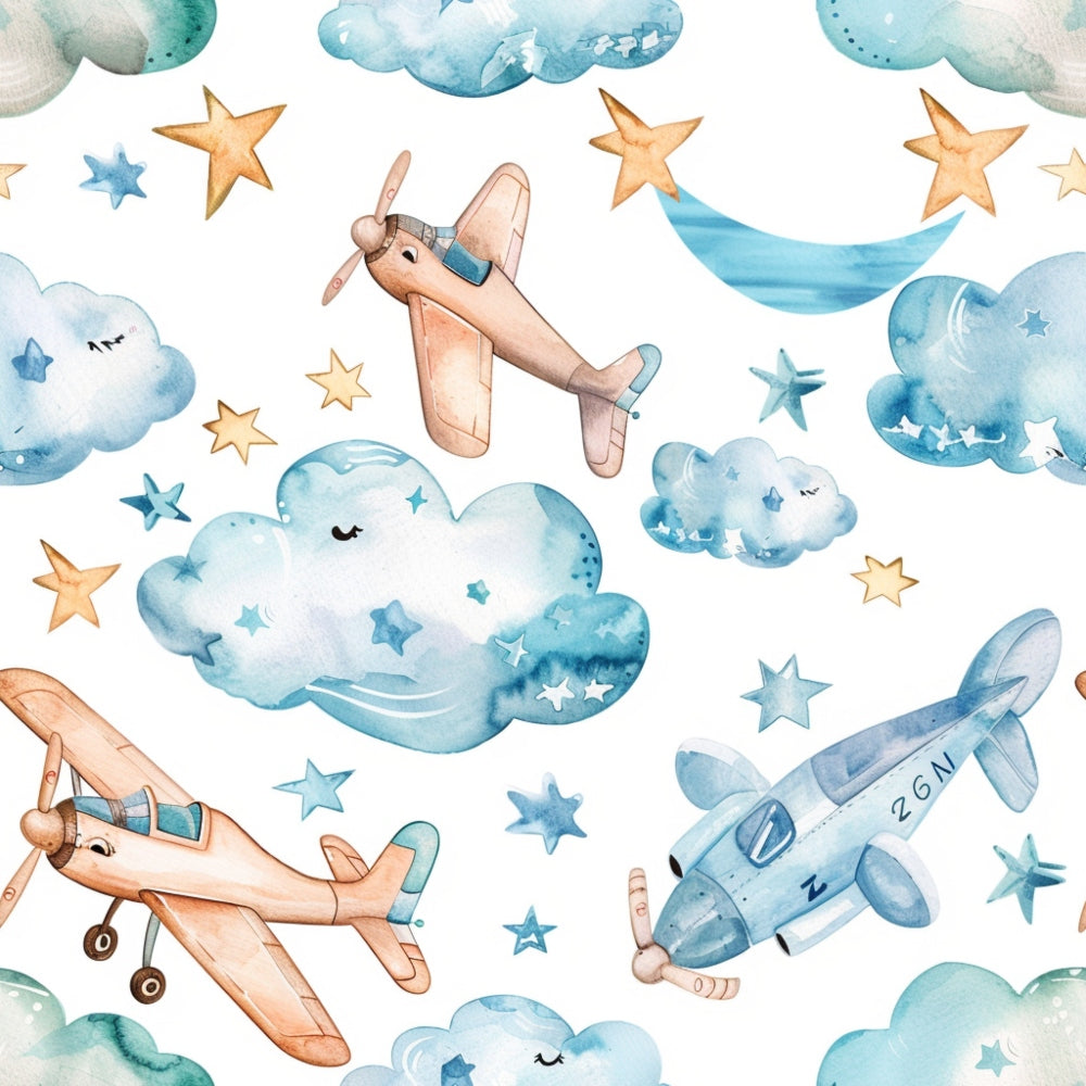 Daily Deal: Watercolor Baby Pattern 10 Quilting Cotton Fabric - 45" x 3 Yards"
