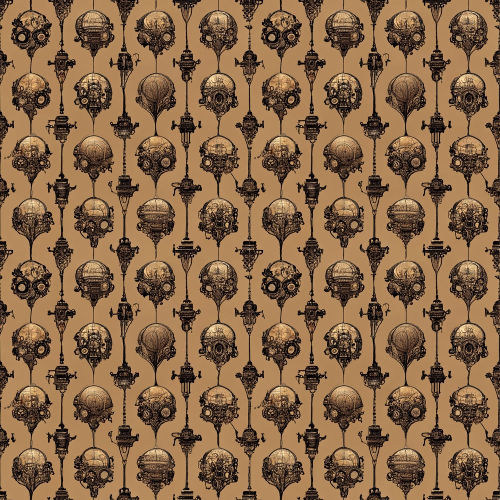 Daily Deal: Steampunk Pipes Pattern 1 Quilting Cotton Fabric - 45" x 1 Yard"
