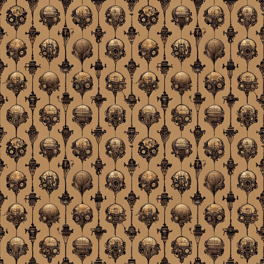 Daily Deal: Steampunk Pipes Pattern 1 Quilting Cotton Fabric - 45" x 1 Yard"