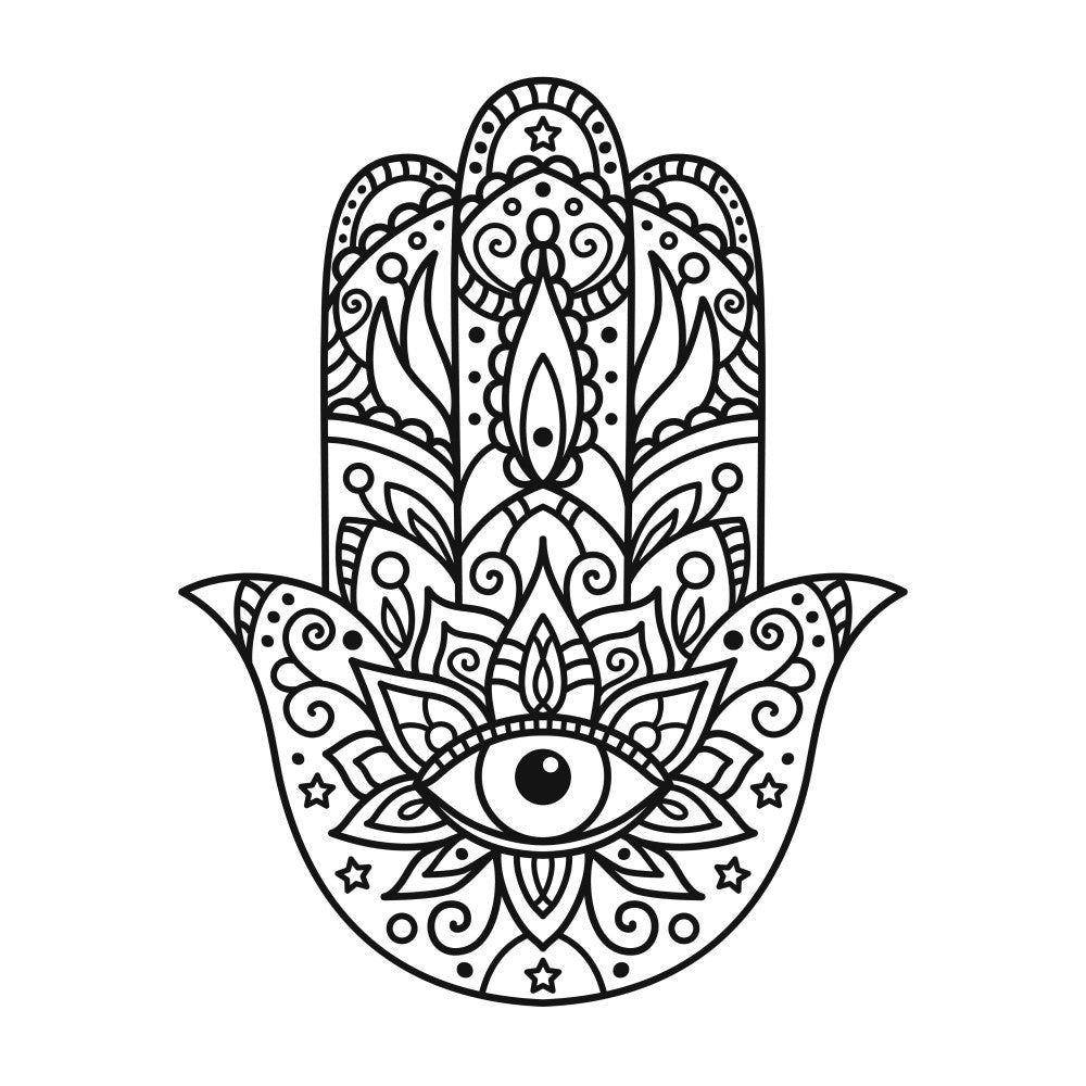 Black Hamsa Fabric Panel 1