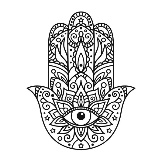 Black Hamsa Fabric Panel 1