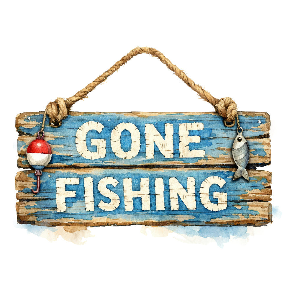 Vintage Fishing Fabric Panel 9