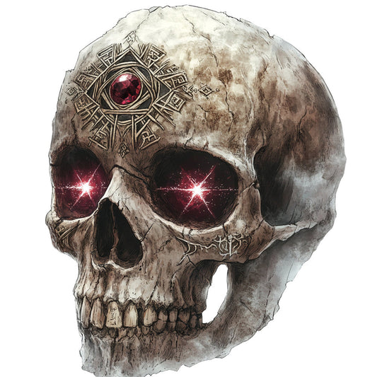 Red Eyed Skull Fabric Panel 29