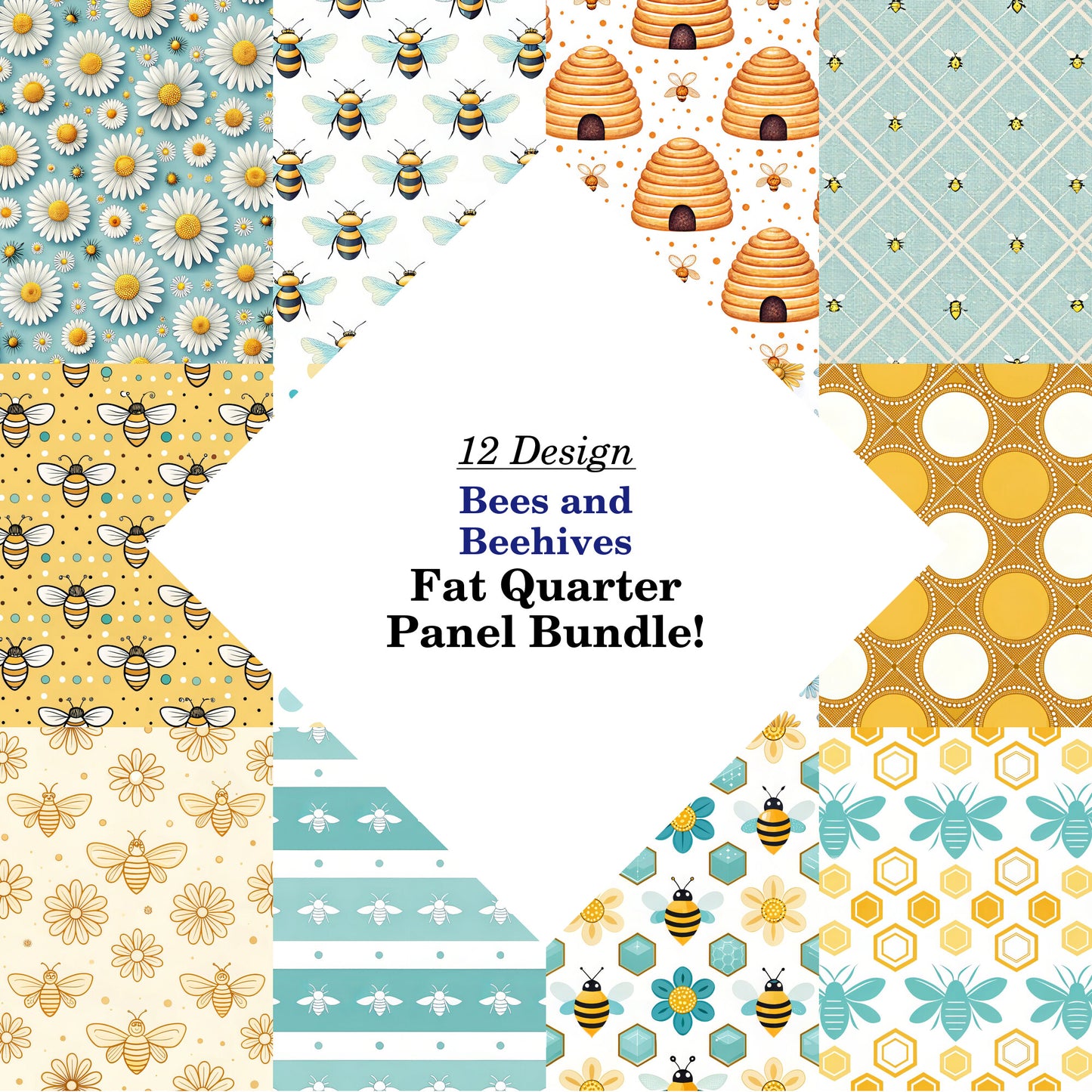 Bees and Beehives Fat Quarter Bundle