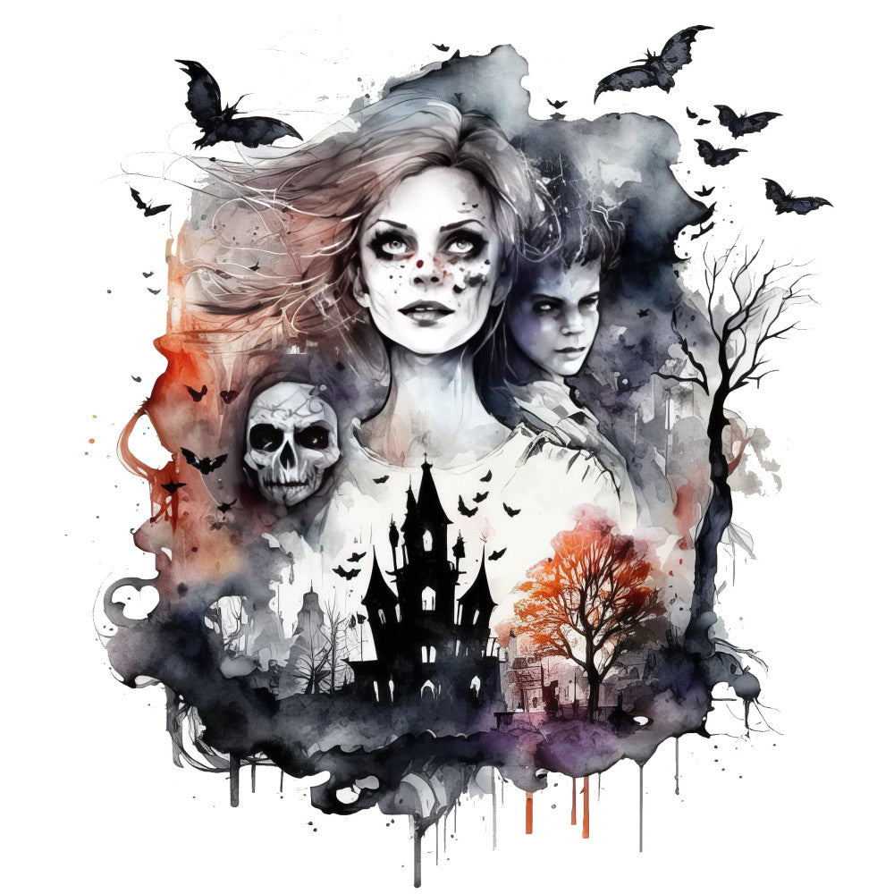 Creepy Halloween Horror Fabric Panel 26