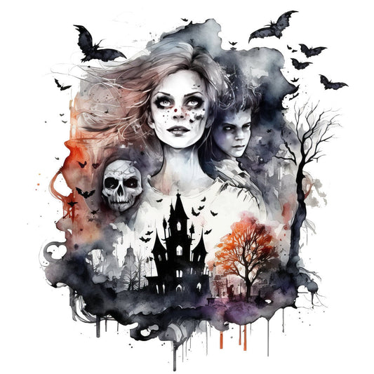 Creepy Halloween Horror Fabric Panel 26
