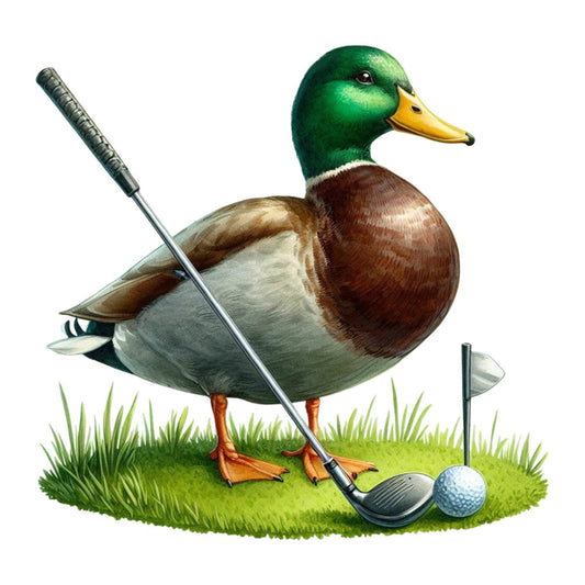 Golfing Mallard Fabric Panel 28