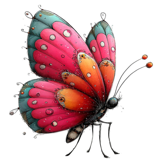 Whimsical Summer Butterfly Fabric Panel 12