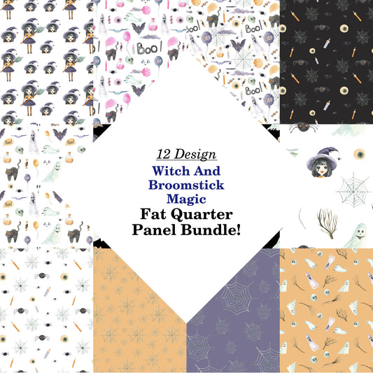 Witch And Broomstick Magic Fat Quarter Bundle