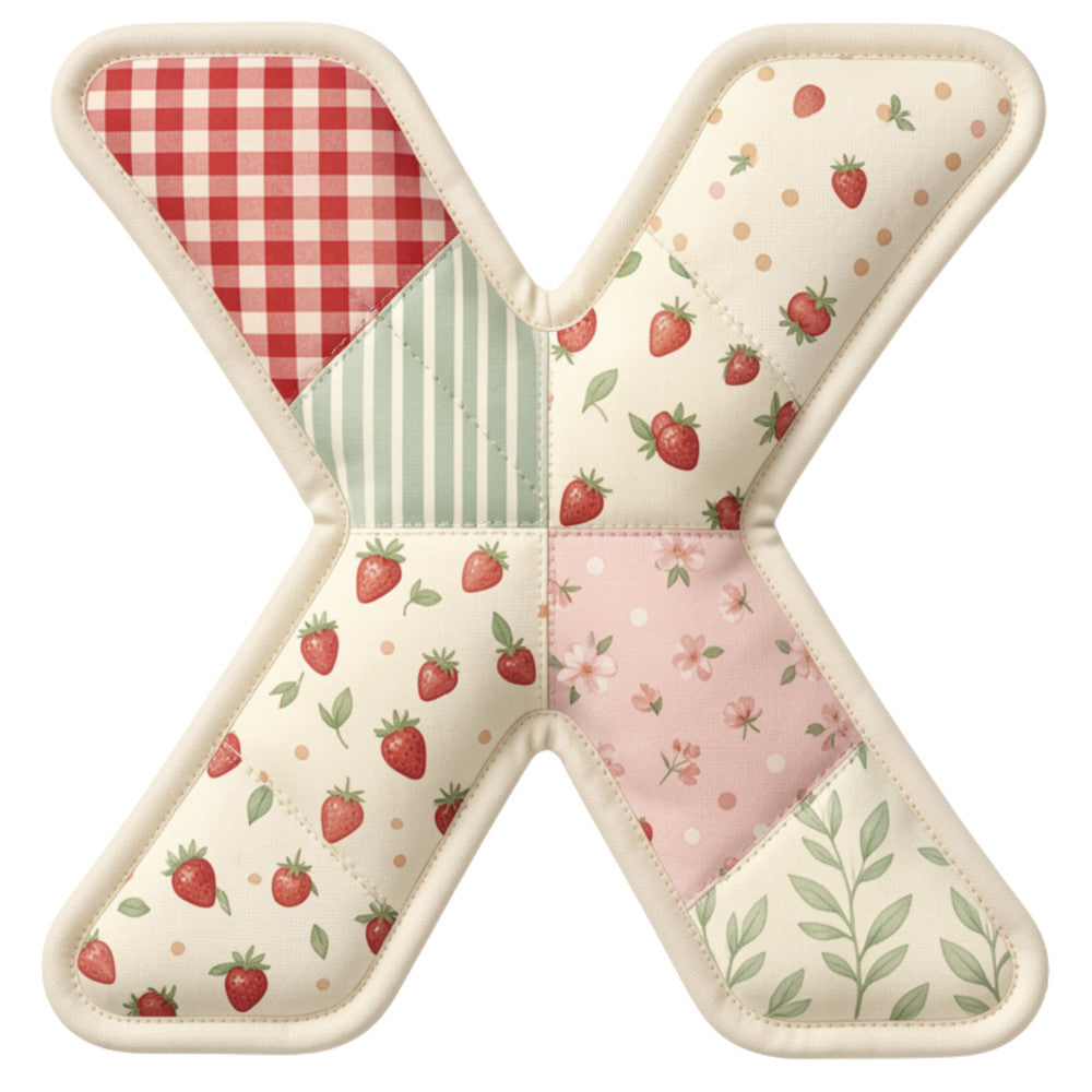 Strawberry Patchwork Fabric Panel 25