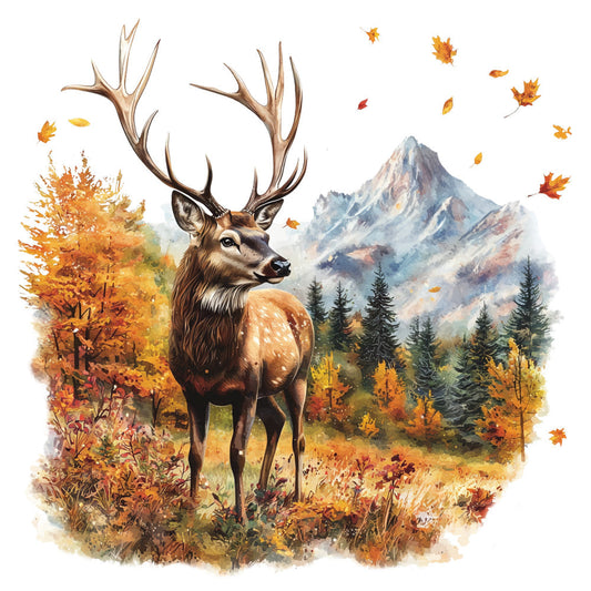 Deer in Nature Fabric Panel 29