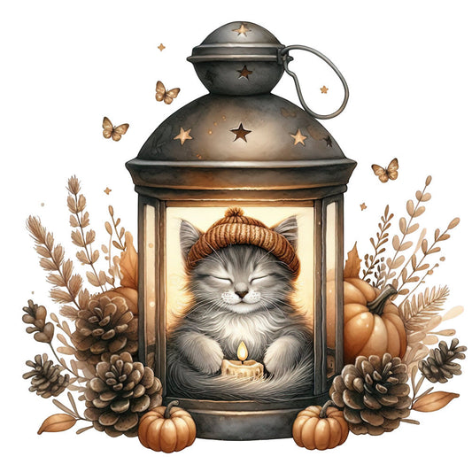 Autumn Cats Fabric Panel 62