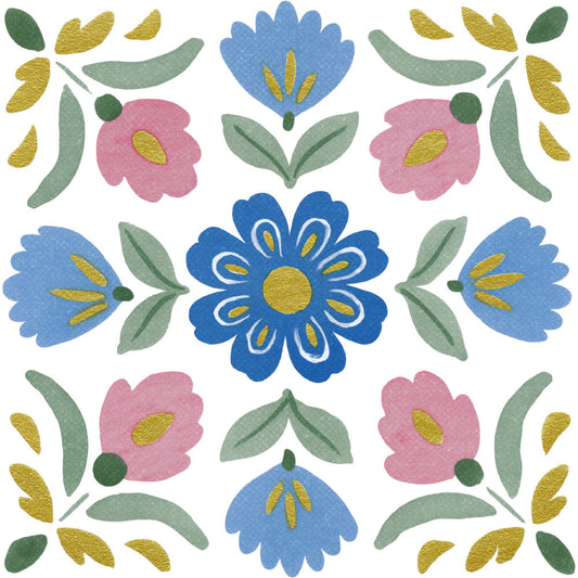 Floral Kaleidoscope Fabric Panel 12