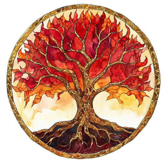 Tree of Life Stained Glass Fabric Panel 14