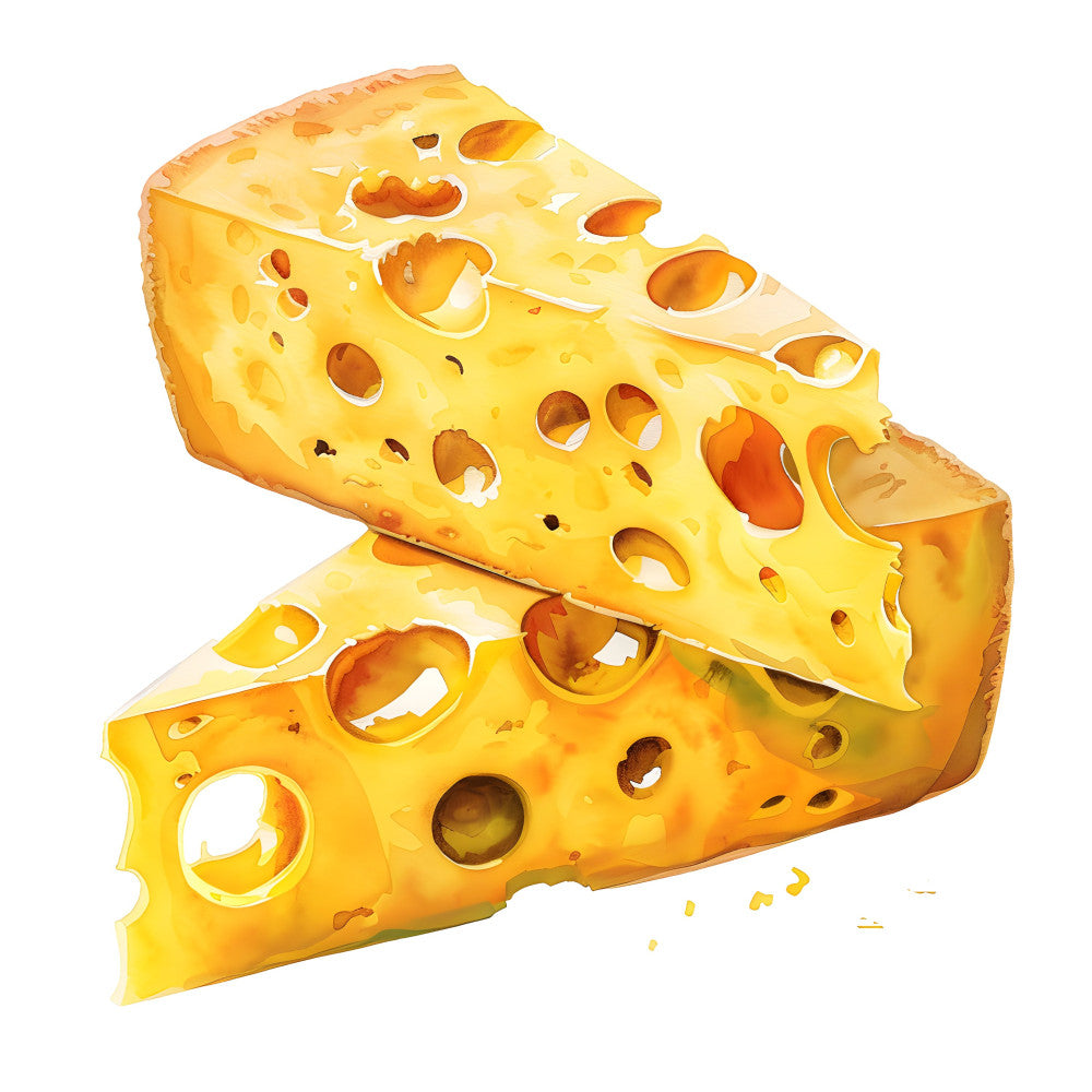 Watercolor Cheese Fabric Panel 9