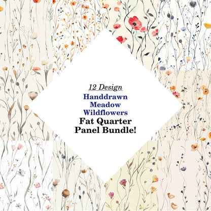 Handdrawn Meadow Wildflowers Fat Quarter Bundle
