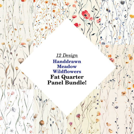 Handdrawn Meadow Wildflowers Fat Quarter Bundle