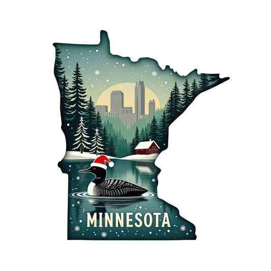 Christmas US States Fabric Panel 28