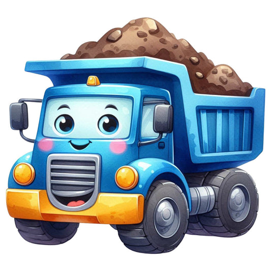 Cute Construction Characters Fabric Panel 22