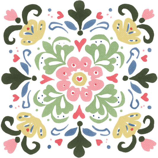 Floral Kaleidoscope Fabric Panel 37