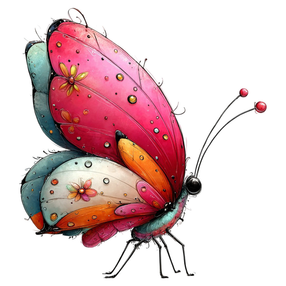 Whimsical Summer Butterfly Fabric Panel 5