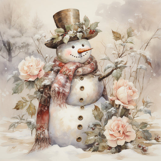 Classic Snowman Fabric Panel 36