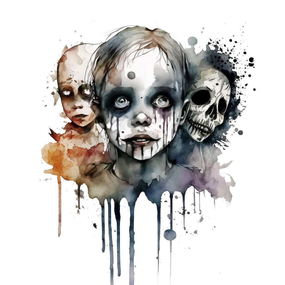 Creepy Halloween Horror Fabric Panel 21