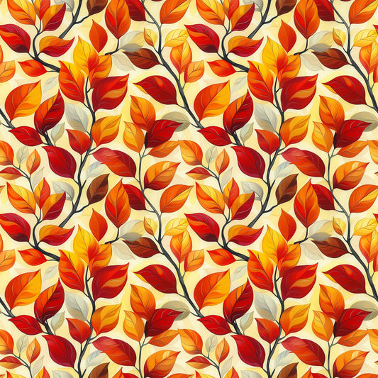 Daily Deal: Artistic Autumn Leaves Pattern 11 Quilting Cotton Fabric - 45" x 4 Yards"