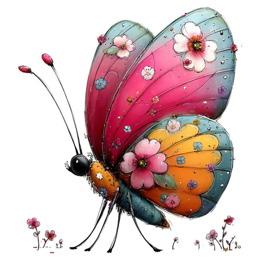 Whimsical Summer Butterfly Fabric Panel 6