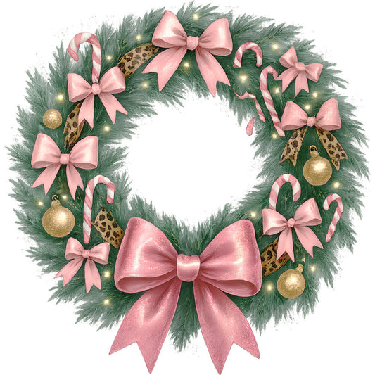A Pink Christmas Fabric Panel 14