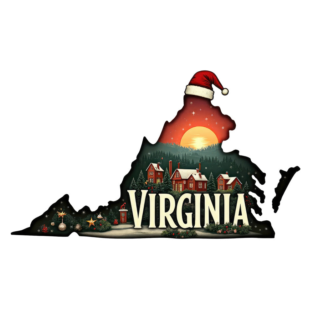 Christmas US States Fabric Panel 5