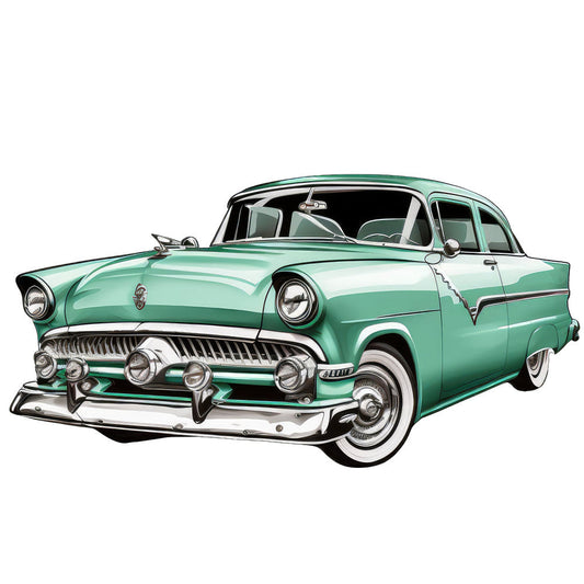 Retro Cars Fabric Panel 1