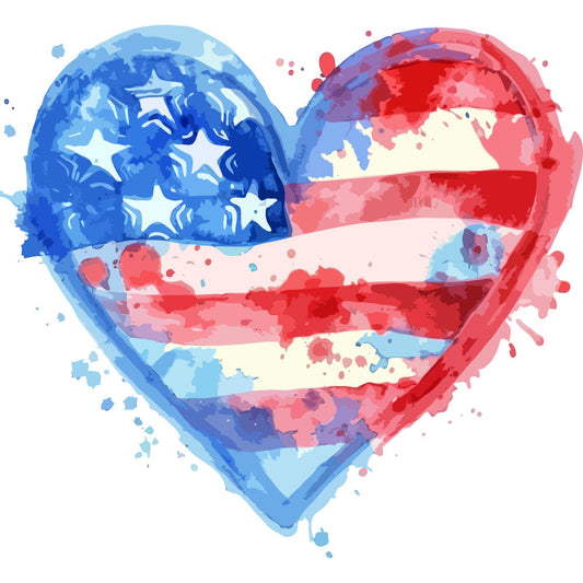 Watercolor 4th of July Fabric Panel 6