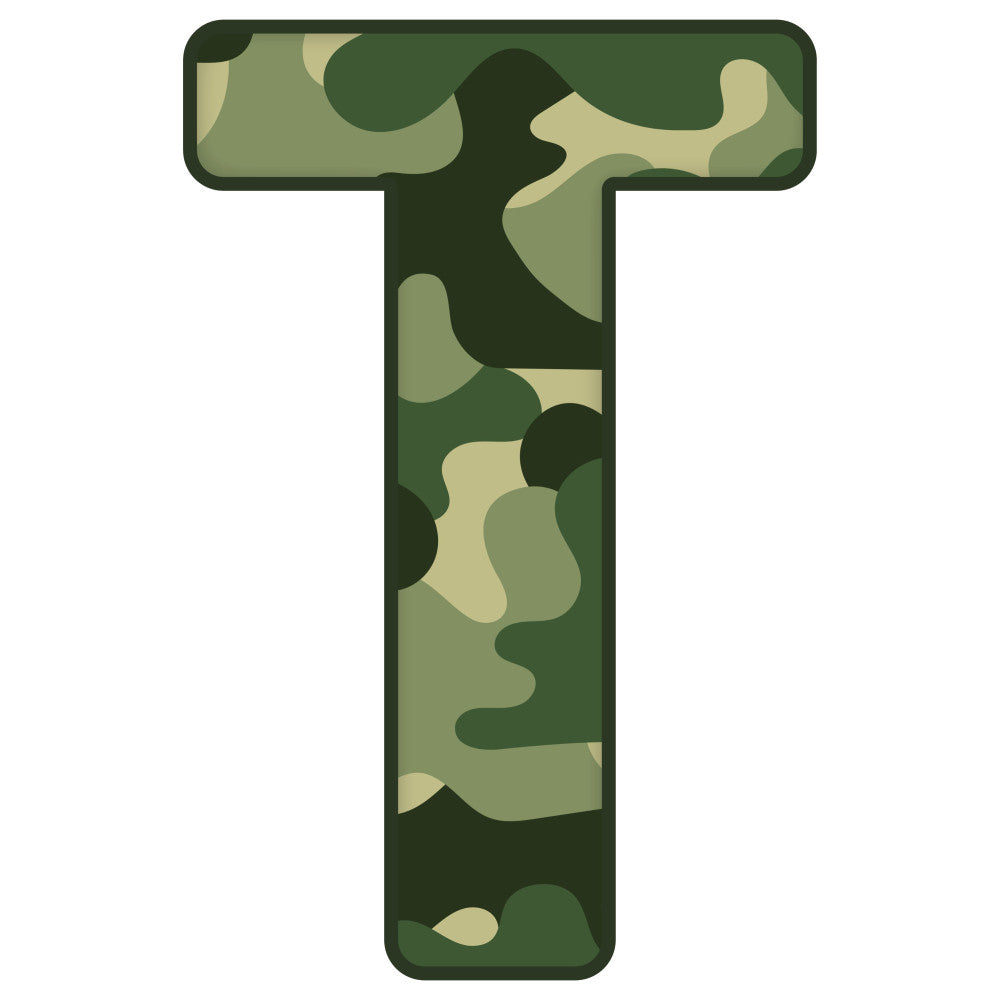 Green Camo Alphabet Fabric Panel 12