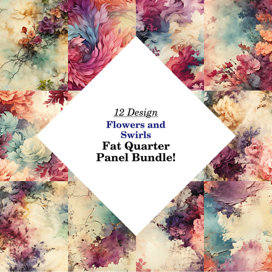 Flowers and Swirls Fat Quarter Bundle